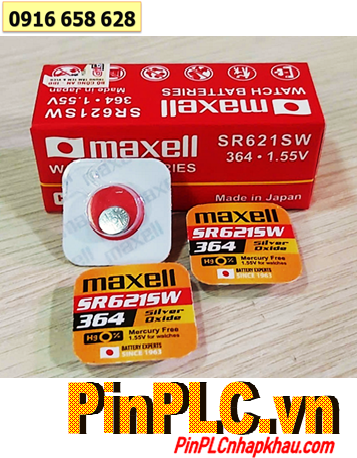 Maxell SR621SW _Pin 364; Pin đồng hồ 1.55v Silver Oxide Maxell SR621SW _Pin 364 (Japan) _Vỉ 1viên